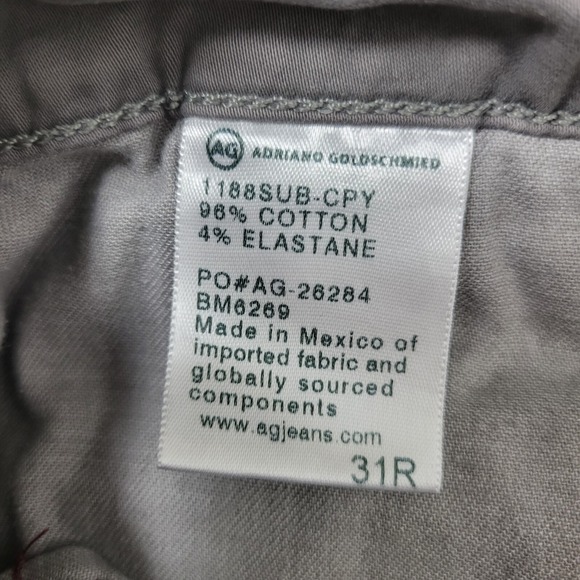 AG Adriano Goldschmied The Lux Khaki Tailored Trouser Mens 31R Pants 31x30 - Picture 8 of 9